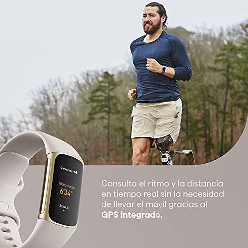 Fitbit Charge 5 Pulsera de actividad con 6 meses de servicio Premium incluidos, hasta 7 días de batería y función, Nivel de recuperación diario