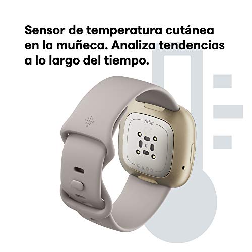 Fitbit Sense - Smartwatch avanzado de salud con herramientas avanzadas de la salud del corazón, gestión del estrés y tendencias de temperatura cutánea, Acero inoxidable dorado con Alexa integrada