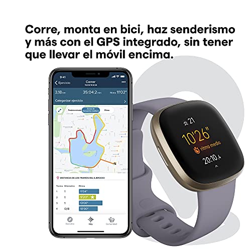 Fitbit Versa 3 - Exclusivo de Amazon - Smartwatch de salud y forma física con GPS integrado, análisis continuo de la frecuencia cardiaca, Alexa integrada y batería de + 6 días