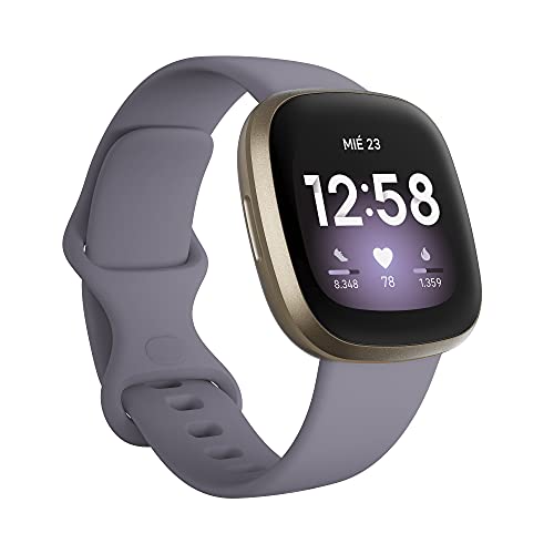 Fitbit Versa 3 - Exclusivo de Amazon - Smartwatch de salud y forma física con GPS integrado, análisis continuo de la frecuencia cardiaca, Alexa integrada y batería de + 6 días