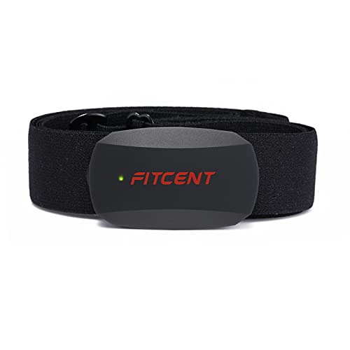 Fitcent Frecuencia Cardíaca Bluetooth Ant+, Sensor de frecuenciacardíaca Banda Monitor Compatible con Garmin Polar Wahoo Zwift Peloton Endomondo