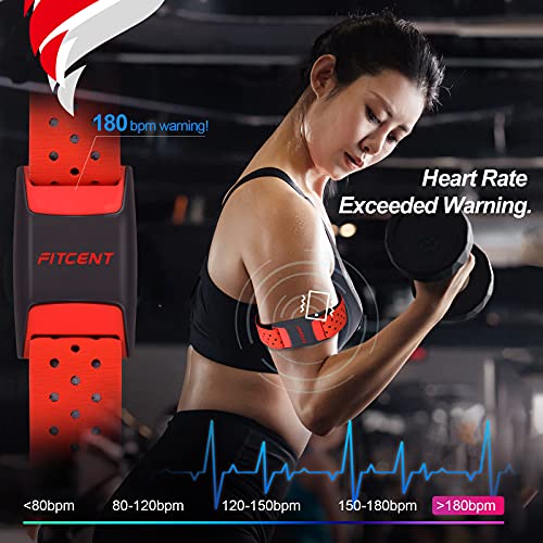 Fitcent Pulsómetros Brazo Bluetooth Ant+ Sensor óptico Brazalete Monitor de Frecuencia Cardíaca para Peloton iFIT Polar Strava Wahoo Garmin