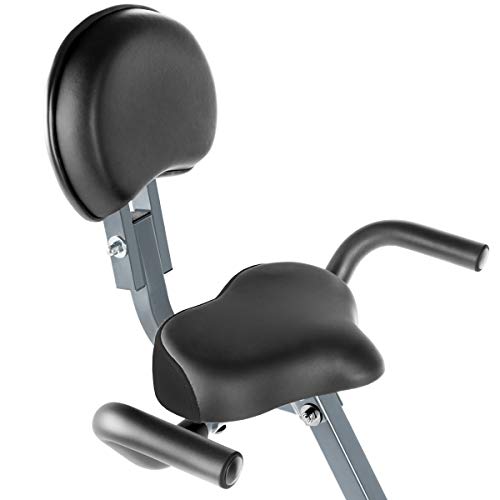 FITFIU Fitness BEST-220 - Bicicleta Estática plegable con respaldo y sillin regulable, disco de inercia de 8 kg, Pulsómetro, 8 niveles de esfuerzo, cardio y rehabilitación, peso máx 110 kg