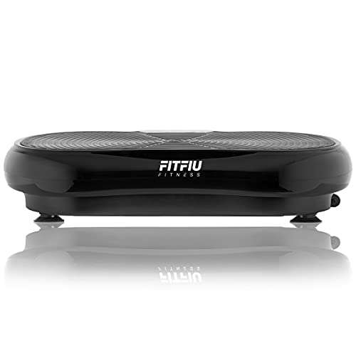 FITFIU Fitness PV-100 - Plataforma Vibratoria Oscilante, con movimiento en 2 planos, 400 W, 99 velocidades, 9 programas predeterminados, 2 cuerdas elásticas, mando, peso máx 150 kg, color Negro