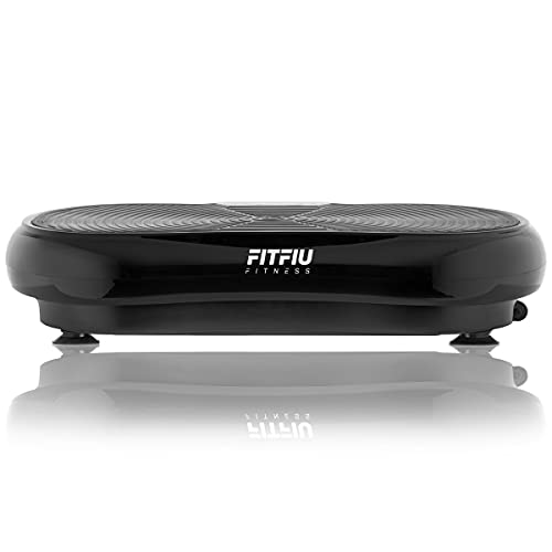 FITFIU Fitness PV-100 - Plataforma Vibratoria Oscilante, con movimiento en 2 planos, 400 W, 99 velocidades, 9 programas predeterminados, 2 cuerdas elásticas, mando, peso máx 150 kg, color Negro