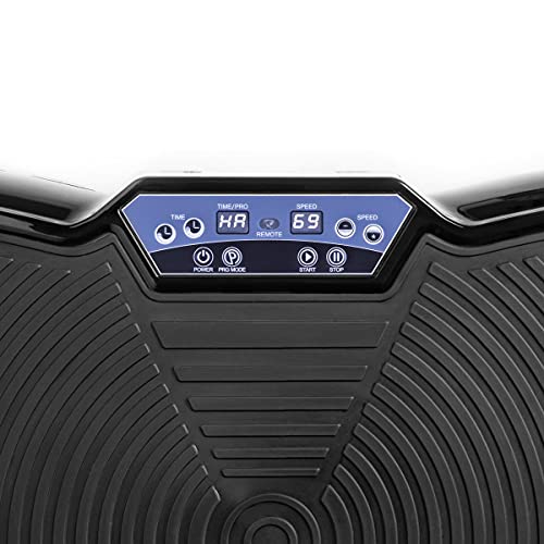 FITFIU Fitness PV-100 - Plataforma Vibratoria Oscilante, con movimiento en 2 planos, 400 W, 99 velocidades, 9 programas predeterminados, 2 cuerdas elásticas, mando, peso máx 150 kg, color Negro