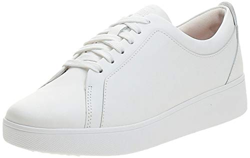 Fitflop Rally Tennis Sneaker-Leather-Updated, Zapatillas sin Cordones Mujer, Urban White, 37 EU