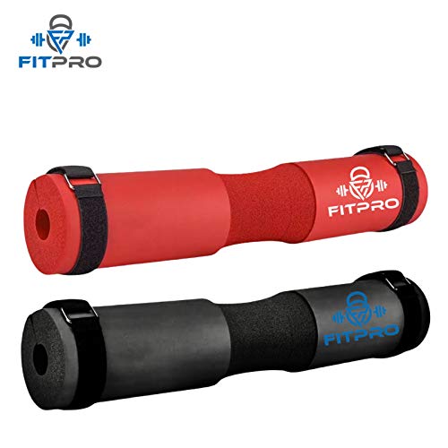 Fitpro Almohadilla Protectora de Cuello y Hombros para Sentadillas y Hip Trust con Barra (Rojo)