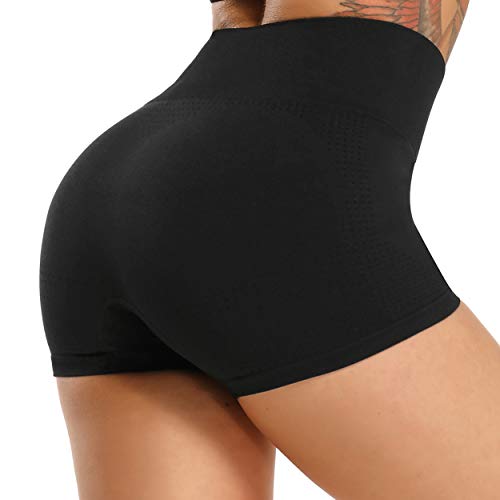 FITTOO Leggings Pantalones Cortos Deportivo Cortos Correr Gimnasio Mujer #3 Negro S