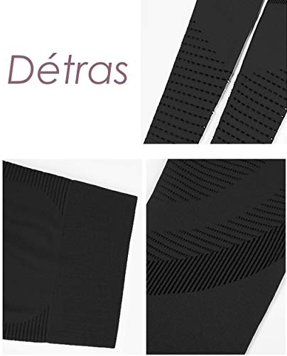 FITTOO Leggings Sin Costuras Corte Hueco Texturizado Tejido Geométrico Mujer Pantalon Deportivo Yoga Elásticos #1 Negro Small