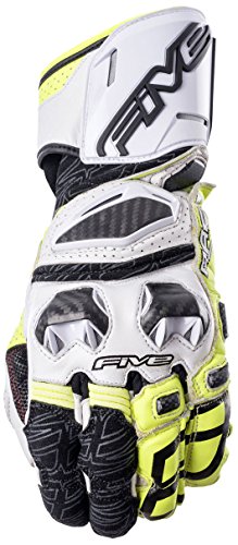 Five Advanced Gloves RFX Race - Guantes para adultos, color blanco y amarillo Flo, talla 10