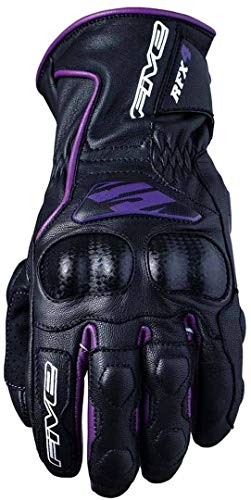 Five RFX 4 Guantes de moto para mujer, negro/lila, S