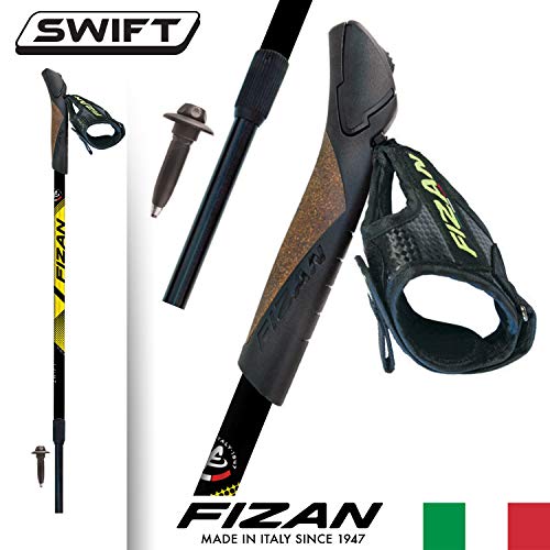 FIZAN Modelo Speed, Swift Bastones de Marcha nórdica de Aluminio ultraligeros Regulables, Amarillo Fluo, Adultos Unisex, Talla M