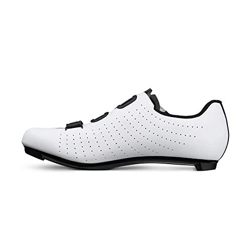 Fizik R5 - Zapato de Ciclismo de Carretera Reforzado con Carbono, microtex, Ajuste Fino, Unisex Hombre, Zapatillas de Ciclismo, TPR5OCMI12010-390, Blanco y Negro, 39 EU