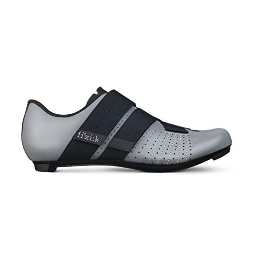 Fizik Tempo Powerstrap R5 Zapatillas de Ciclismo, Hombre, Reflectante Gris Negro, 39,5