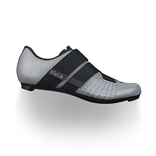 Fizik Tempo Powerstrap R5 Zapatillas de Ciclismo, Unisex, Reflectante Gris Negro, 52