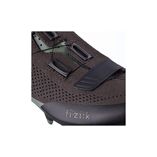 Fizik - Terra X5 Suede, Zapatillas de Ciclismo Unisex - Adulto, Unisex Adulto, Zapatillas de Ciclismo, TEX5VCSU1, Marrón Oscuro Verde Salvia, 39.5 EU