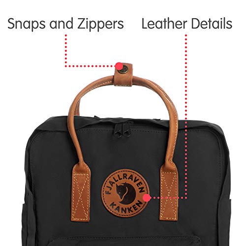 Fjällräven 23565 No. 2 - Mochila tipo casual, 16 litros, Negro, 38 x 27 x 13 cm