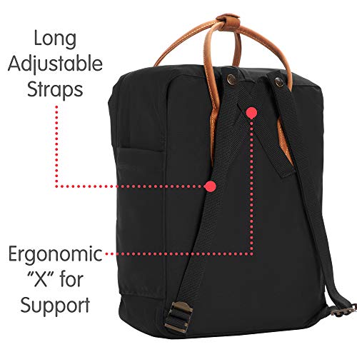 Fjällräven 23565 No. 2 - Mochila tipo casual, 16 litros, Negro, 38 x 27 x 13 cm