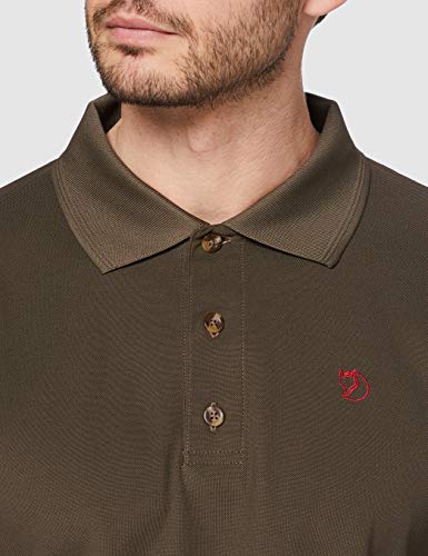 Fjallraven Crowley Pique Shirt M Camiseta, Hombre, Verde (633-Dark Olive), XL