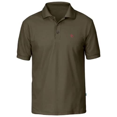 Fjallraven Crowley Pique Shirt M Camiseta, Hombre, Verde (633-Dark Olive), XL