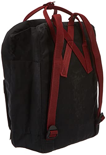 Fjällräven F23510, Mochilla Unisex, Negro (Negro-Ox Rojo), 16 L (13 x 27 x 38 cm)