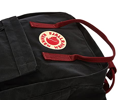 Fjällräven F23510, Mochilla Unisex, Negro (Negro-Ox Rojo), 16 L (13 x 27 x 38 cm)