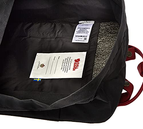 Fjällräven F23510, Mochilla Unisex, Negro (Negro-Ox Rojo), 16 L (13 x 27 x 38 cm)