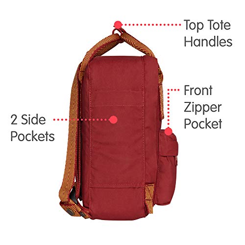 Fjallraven Kanken Mini Backpack, Unisex Adulto, ox Red-Goose Eye, OneSize