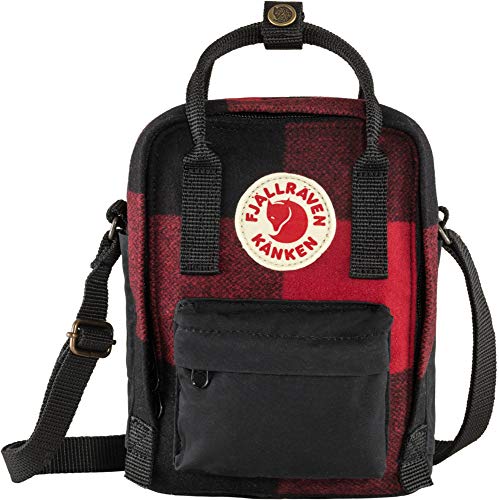 Fjallraven Kånken Re-Wool Sling Bolsa De Hombro, Adultos Unisex, Negro Rojo, Regular