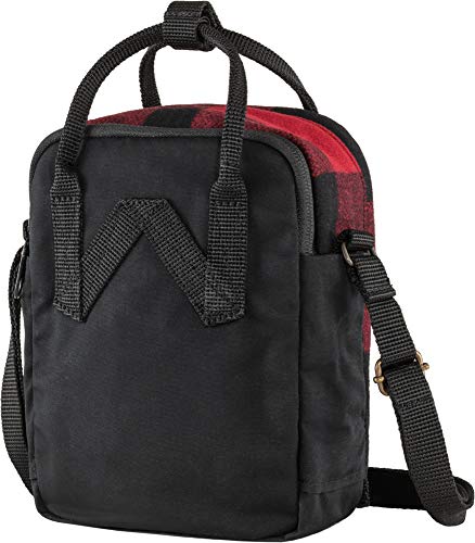 Fjallraven Kånken Re-Wool Sling Bolsa De Hombro, Adultos Unisex, Negro Rojo, Regular