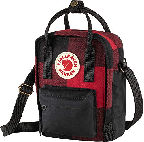 Fjallraven Kånken Re-Wool Sling Bolsa De Hombro, Adultos Unisex, Negro Rojo, Regular