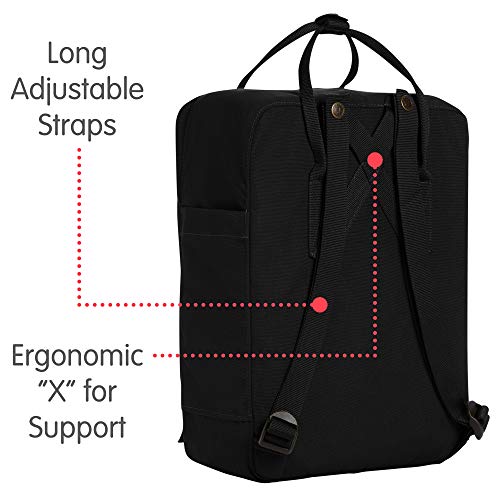 Fjällräven Mochila unisex para adultos Re-kånken, negro, 27x38x13 cm (ancho x alto x profundidad)