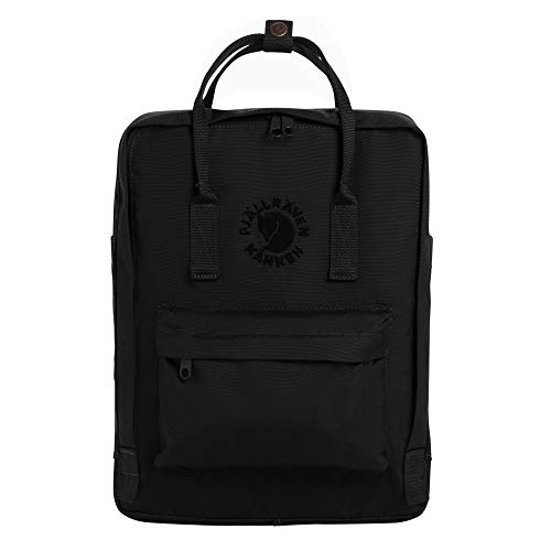 Fjällräven Mochila unisex para adultos Re-kånken, negro, 27x38x13 cm (ancho x alto x profundidad)