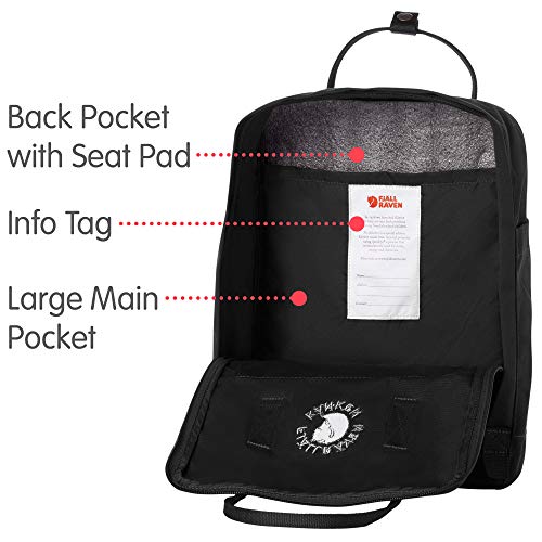 Fjällräven Mochila unisex para adultos Re-kånken, negro, 27x38x13 cm (ancho x alto x profundidad)