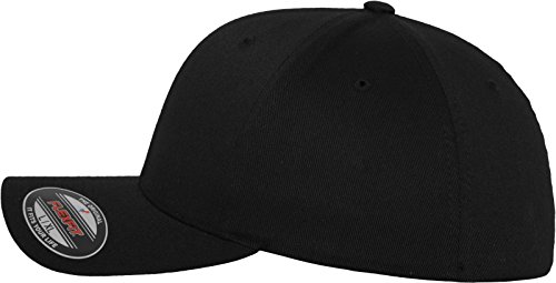 Flexfit Wooly Combed Gorra de béisbol para Unisex adulto, Negro (black), XS/S