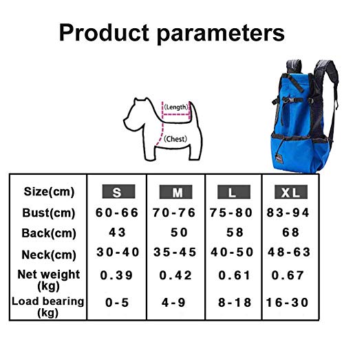 FLkENNEL Mochila Transpirable para Perros y Gatos,Bolsa de Transporte con Trekking Ciclismo Viajes Moto Compras Trekking,Plegable, Conveniente, Caja,Red,L