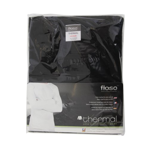 Floso - Camiseta Interior/básica de Manga Larga térmica para Hombre (Gama Alta Viscolatex) (Pequeña (S) Pecho 81-86cm) (Blanco)