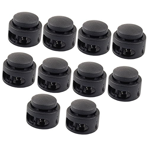 Fly tienda negro plástico cambia primavera Stop cordón cuerda cable Locks 10 pcs