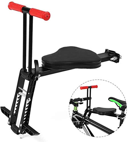 FLYTYSD Asiento De Bicicleta para Niños,Sillas De Bicicletas Infantil Delantero,Seguridad Portaniños para Bicicleta con Pedales Y Respaldo, para Niños De 2-6 Años, 40X9.5Cm