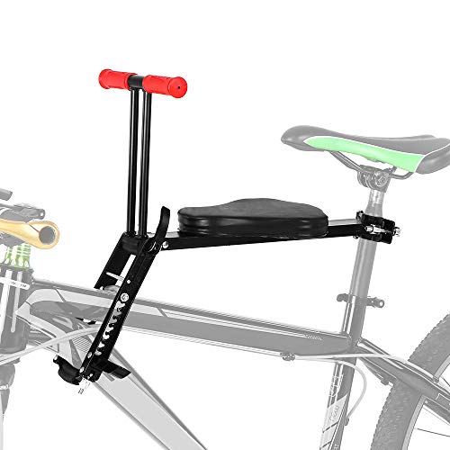 FLYTYSD Asiento De Bicicleta para Niños,Sillas De Bicicletas Infantil Delantero,Seguridad Portaniños para Bicicleta con Pedales Y Respaldo, para Niños De 2-6 Años, 40X9.5Cm