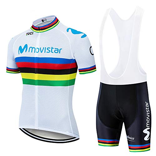 FMHAO Maillot de Ciclismo de Tejido de Malla de Secado rápido para Bicicleta de Carretera Hombres Baberos Gel Pad Ropa de Bicicleta