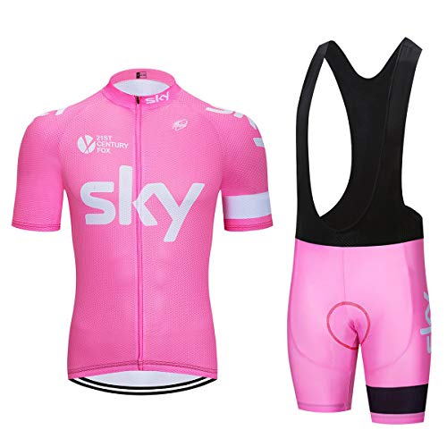 FMMATOQ Maillot de Ciclismo para Hombres, Ropa de Bicicleta Manga Corta y 5D Gel Pad Culotte, Verano Conjunto Equipacion de Deportiva para Bici