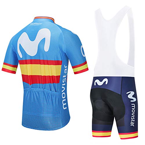 FMMATOQ Trajes de Ciclismo para Hombres, Ropa de Bicicleta Manga Corta y 5D Gel Pad Culotte, Verano Conjunto Jersey de Deportiva para Bici