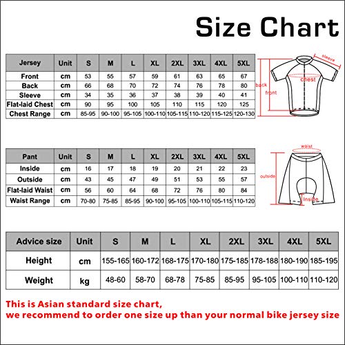 FMMATOQ Trajes de Ciclismo para Hombres, Ropa de Bicicleta Manga Corta y 5D Gel Pad Culotte, Verano Conjunto Jersey de Deportiva para Bici