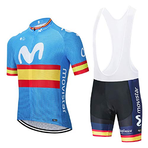 FMMATOQ Trajes de Ciclismo para Hombres, Ropa de Bicicleta Manga Corta y 5D Gel Pad Culotte, Verano Conjunto Jersey de Deportiva para Bici