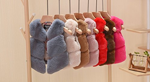 FOLOBE Los niños de otoño e Invierno Faux Fur Chalecos Los nuevos Cabritos imitación Fox Pelo Gilets Abrigos para Las niñas y los niños