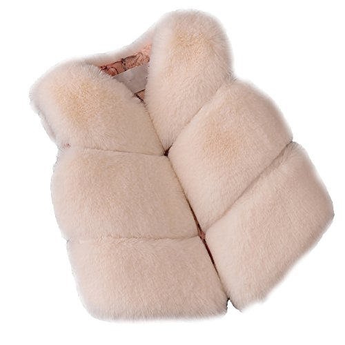 FOLOBE Los niños de otoño e Invierno Faux Fur Chalecos Los nuevos Cabritos imitación Fox Pelo Gilets Abrigos para Las niñas y los niños