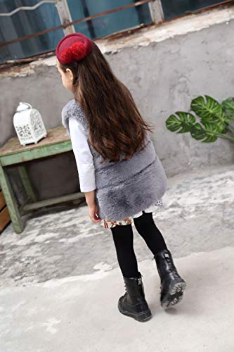 FOLOBE Niño Faux Fox Fur Chaleco Kid Soft Gilet Niñas