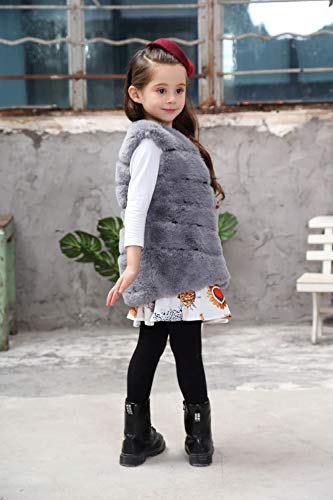 FOLOBE Niño Faux Fox Fur Chaleco Kid Soft Gilet Niñas